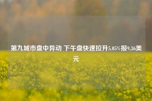 第九城市盘中异动 下午盘快速拉升5.05%报9.36美元