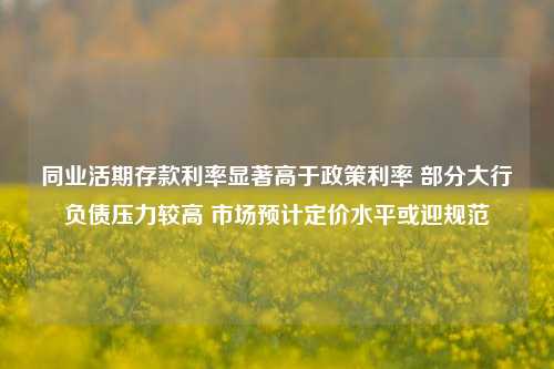 同业活期存款利率显著高于政策利率 部分大行负债压力较高 市场预计定价水平或迎规范