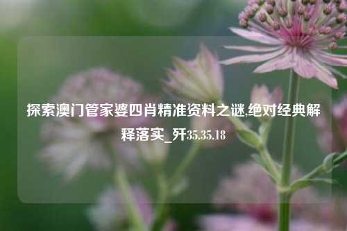 探索澳门管家婆四肖精准资料之谜,绝对经典解释落实_歼35.35.18