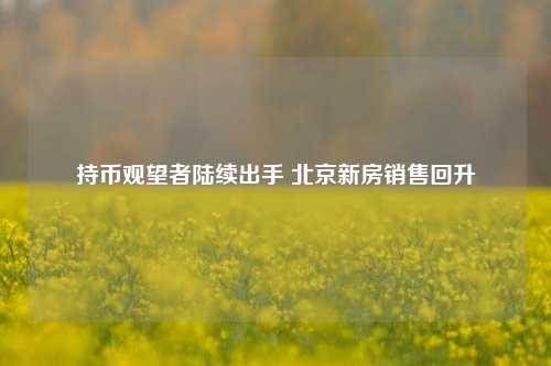 持币观望者陆续出手 北京新房销售回升