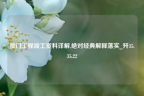 澳门工程竣工资料详解,绝对经典解释落实_歼35.35.22