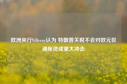 欧洲央行Villeroy认为 特朗普关税不会对欧元区通胀造成重大冲击