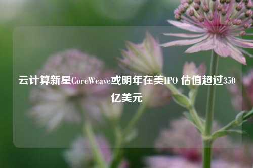 云计算新星CoreWeave或明年在美IPO 估值超过350亿美元