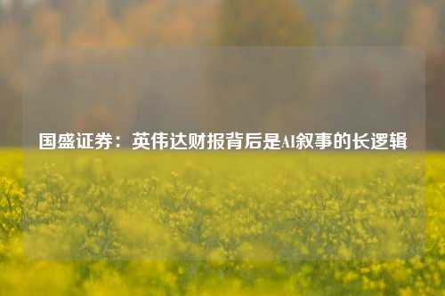 国盛证券：英伟达财报背后是AI叙事的长逻辑