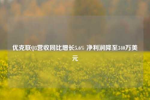 优克联Q3营收同比增长5.6% 净利润降至340万美元