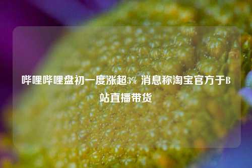 哔哩哔哩盘初一度涨超3% 消息称淘宝官方于B站直播带货